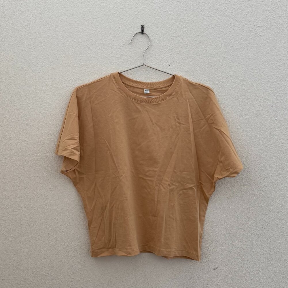 UNIQLO Size S Beige/Orange Relaxed Cotton Shirt